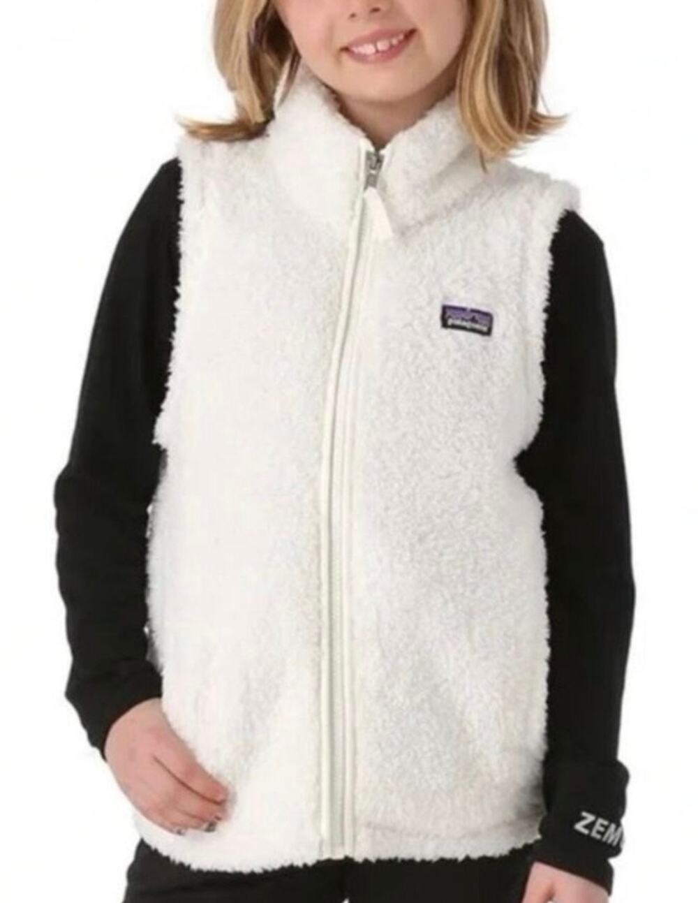 Patagonia | Kid’s (Girl’s) Beige Los Gatos Fleece Fluffy Zip-Up Jacket Vest